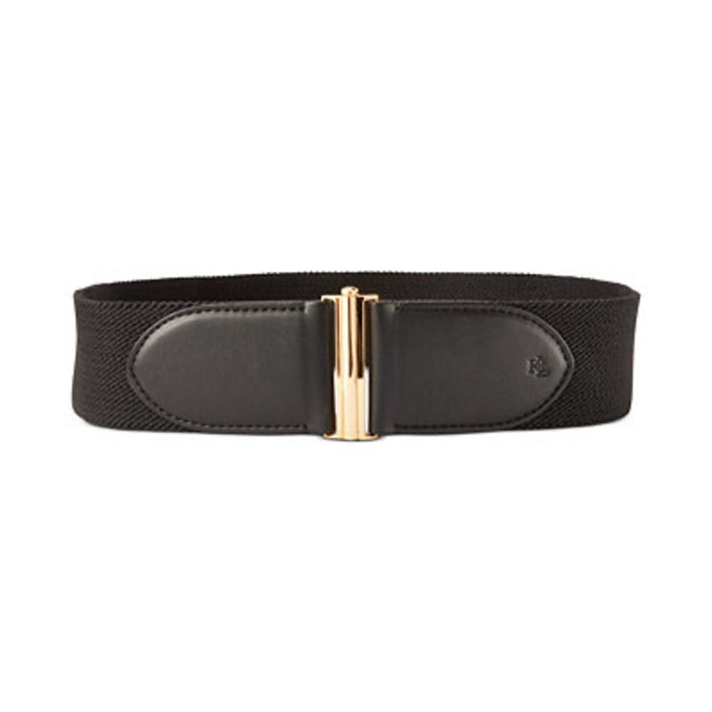 NWT Lauren Ralph Lauren wide interlock buckle stretch belt Sz XS